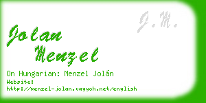 jolan menzel business card